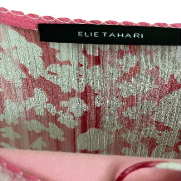Elie Tahari Floral Sheer Silk Long Sleeve Tunic Blouse Swim Cover Small - Picture 7 of 13